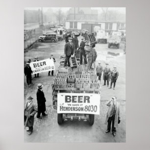 POSTER 1933 NOUS AVONS LA BIÈRE ! - FIN D'INTERDICTION