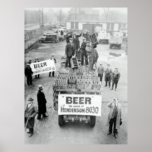 POSTER 1933 NOUS AVONS LA BIÈRE ! - FIN D'INTERDICTION (Devant)