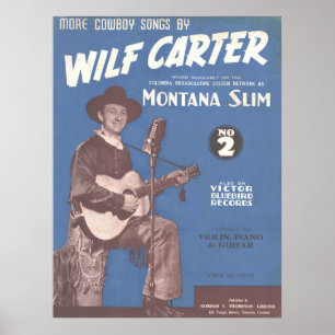 Poster 1936 Autres chansons de Cowboy de Wilf Carter MONT