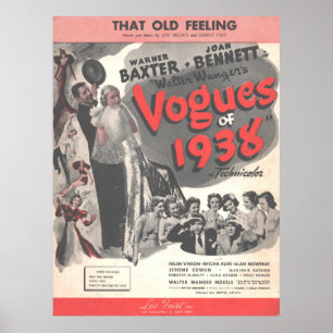 Poster 1937 Les Vogues de 1938, Ce Vieille Sentiment