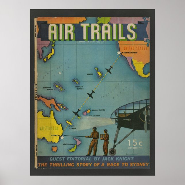 Poster 1938 Aviation Magazine Couverture d'avion (Devant)