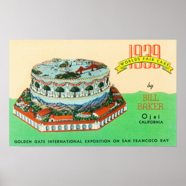 Poster 1939 Worlds Fair Cake par Bill Baker à Ojai (Devant)