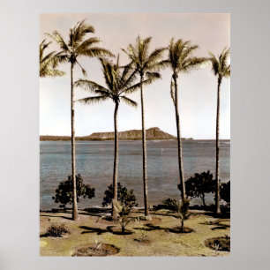 Poster 1940 Diamond Head Hawaii