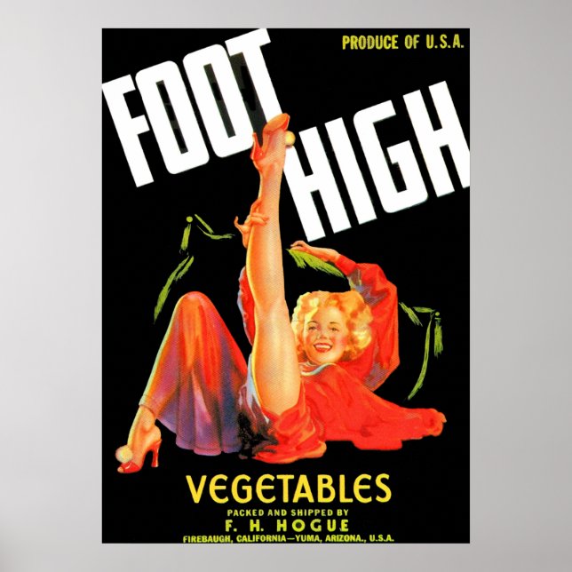 Poster 1940s marmite étiquette pied légumes hauts légumes (Devant)