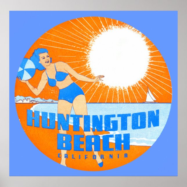 Poster 1947 Huntington Beach California (Devant)