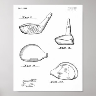 Poster 1948 Driver Golf Club Brevet d'art Imprimer