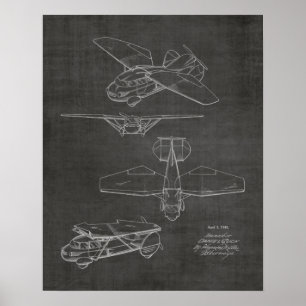 Poster 1949 Voiture Volante Avion Brevet d'Art Imprimer