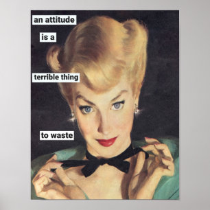 Poster 1950 Funny Retro Femme de ménage avec Sass