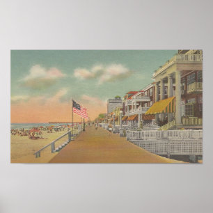 Poster 1950 Ocean City, MD Cottages & Beach