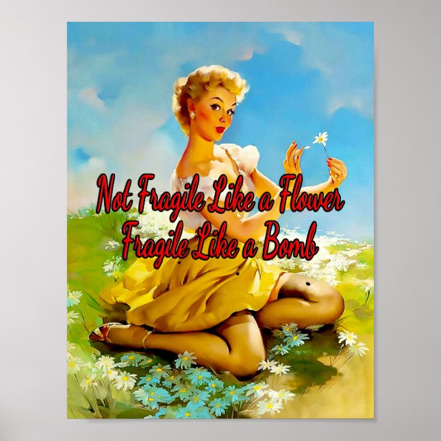 Poster 1950's Pinup Daisy daisies par Gil Elvgren (Devant)