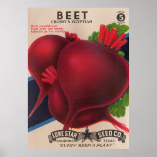 Poster 1950s seed packet beets 