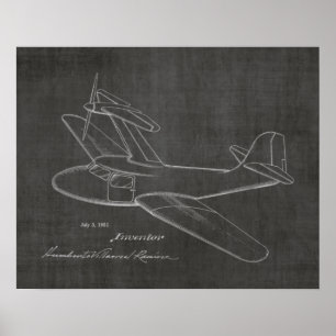 Poster 1951 Top Prop Airplane Brevet d'Art Imprimer