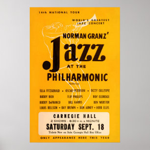 Poster 1954 Jazz au Philharmonic - Carnegie Hall 2