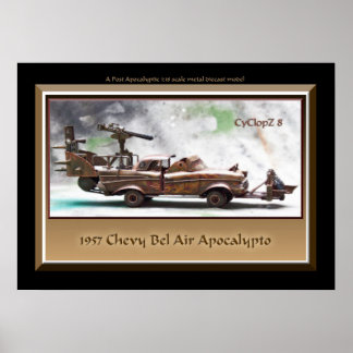 Poster 1957 Chevy Bel Air, Voiture d'art, Putain, Post Ap