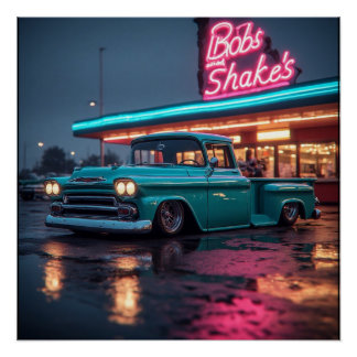 Poster 1958 Chevy Apache Custom Truck en balade