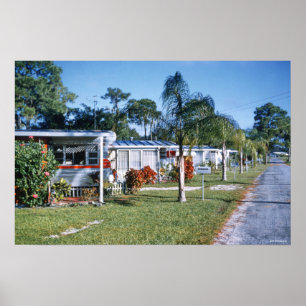 Poster 1959 Retro Trailer Park St. Petersburg Floride