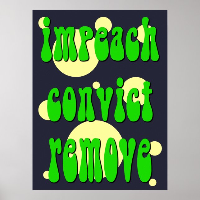 Poster 1960's Style Impeach Convict Remove (Devant)