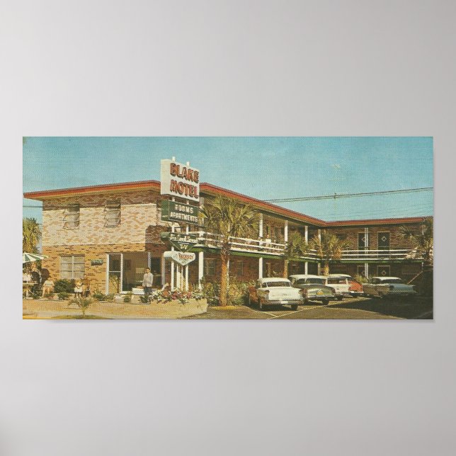 Poster 1961 Blake Motel ~ Myrtle Beach, SC (Devant)