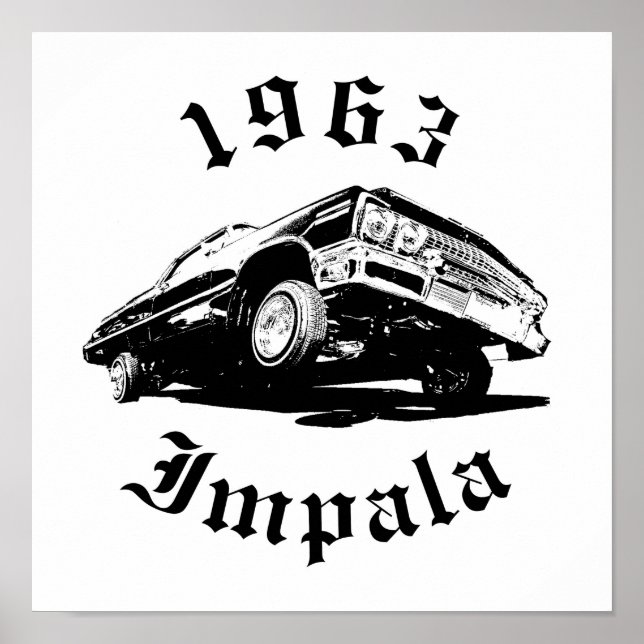 Poster 1963 Chevrolet Impala Lowrider Avec Hydraulique Ar (Devant)