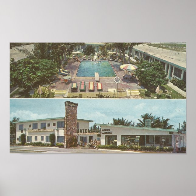 Poster 1963 Montgomery Motel ~ Miami Beach, FL (Devant)