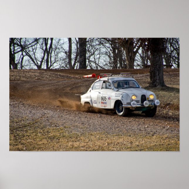 Poster 1963 Saab 96 au rassemblement dans le bois de 100  (Devant)