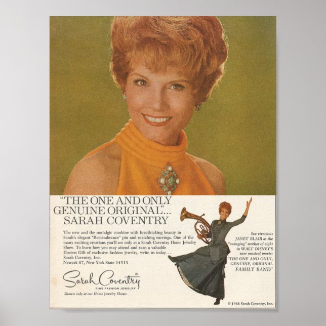 Poster 1968 Sarah Coventry Publicité (Devant)