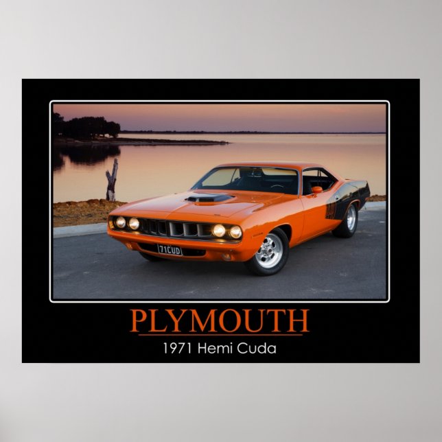 Poster 1971 Plymouth Hemi Cuda - Muscle Car (Devant)
