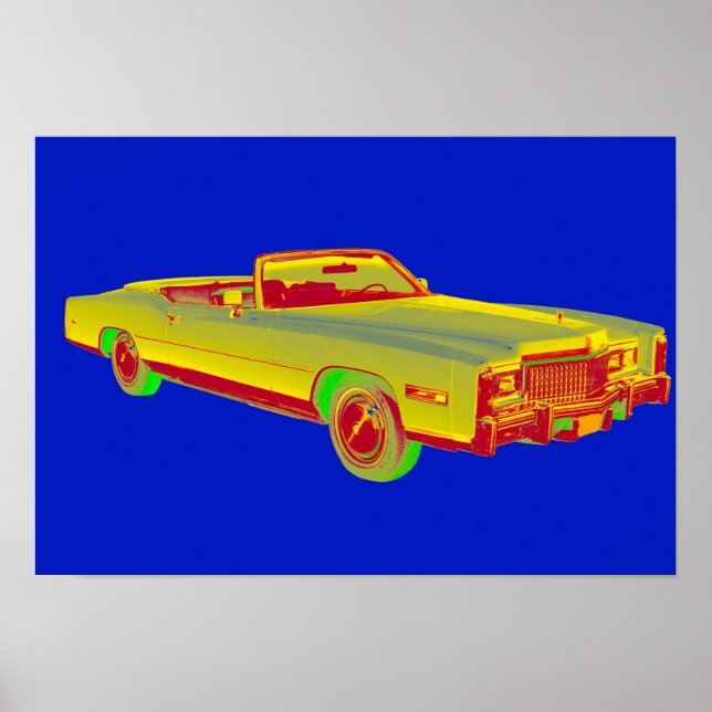 Poster 1975 Cadillac Eldorado Convertible Pop Art (Devant)