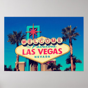 Poster 1980s Retro Photo Effet Fabuleux Las Vegas Nevada