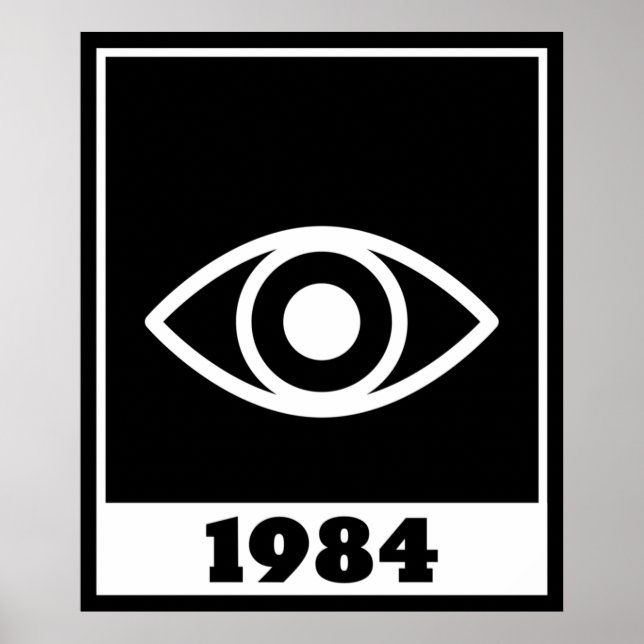 Poster 1984 Orwellien Big Brother vous regarde (Devant)