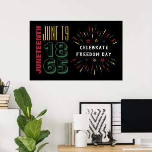 Poster 19 juin 1865 Feu d'artifice d'histoire noire