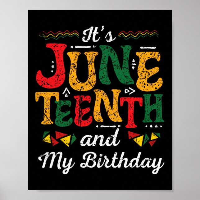 Poster 19 juin Mois de l'histoire des Noirs Anniversaire  (Devant)