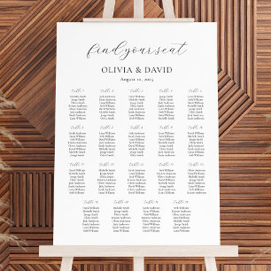 Poster 19 Tables Trouvez Simplement Votre Siège Carte De
