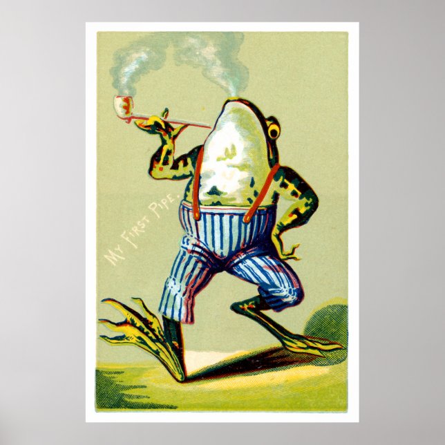 Poster 19e C. Fumeurs de tuyaux Grenouille (Devant)