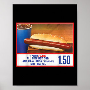 Poster 1,50 $ Food Court Hot Dog Et Soda Combo