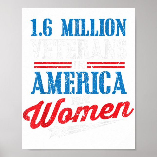 Poster 1,6 Million Femmes Vétérans Jour des Vétérans Jour (Devant)