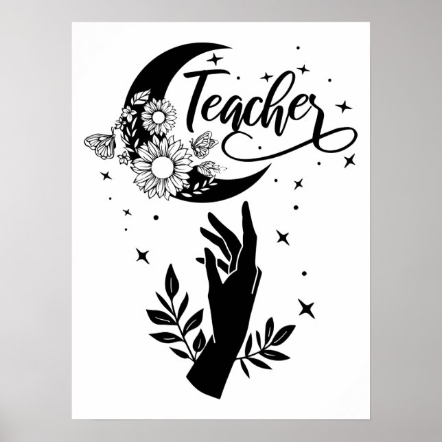 Poster 1- Chemise d'enseignant inspirant, Enseignant mini (Devant)