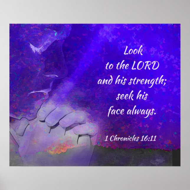 Poster 1 Chroniques 16:11 Regardez le Seigneur (Devant)