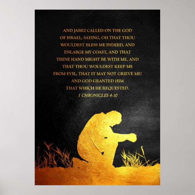 Poster 1 Chroniques 4:10 Verse de la Bible (Devant)