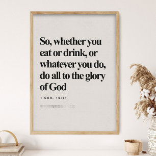Poster 1 Corinthiens 10_31, Verset Biblique, Bible Modern