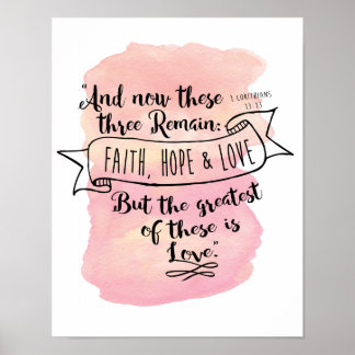Poster 1 Corinthiens 13:13 - 10 x 14