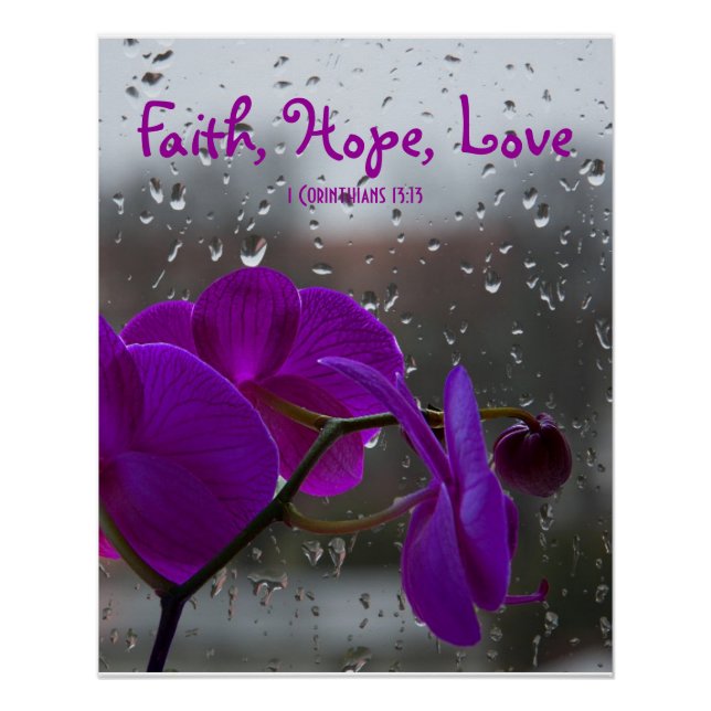 Poster 1 Corinthiens 13:13 Foi Espoir Amour Inspirationne (Devant)
