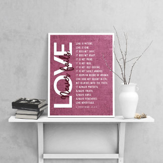Poster 1 Corinthiens 13:4-8 Verse de la Bible, Bourgogne 