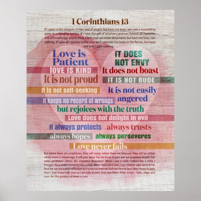 Poster 1 Corinthiens 13 - Amour (Devant)