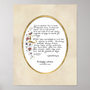 Poster 1 Corinthiens 13, écriture sainte de chrétien de