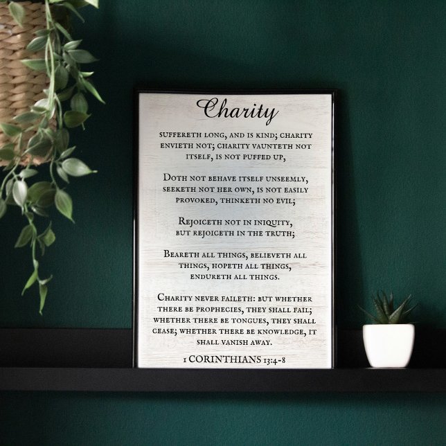 Poster 1 Corinthiens 13 Roi Rustique James Bible Verse (Créateur téléchargé)