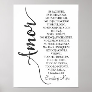 Poster 1 Corintios 13:4 - "El amor es paciente"