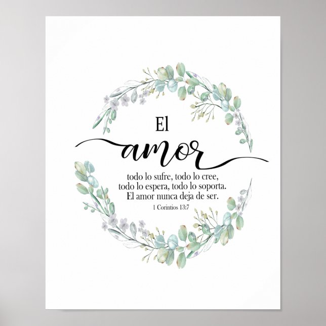 Poster 1 corintios 13, El amort Póster (Devant)