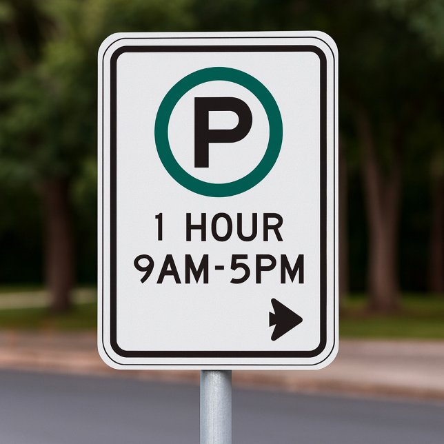 Poster 1 Heure De Parking Pour Zones De Parking Contrôlée (Créateur téléchargé)