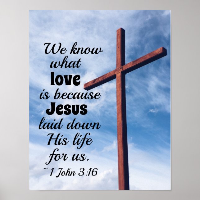 Poster 1 Jean 3:1 Jésus Christ nous a donné sa vie (Devant)
